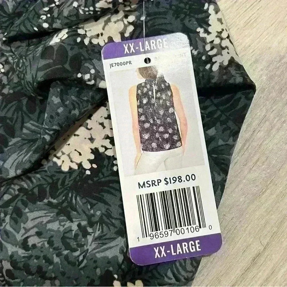 NWT Joie Baltic Print Silky Sleeveless Keyhole Back Floral Top Smocked Size XXL - Picture 5 of 11